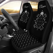 Load image into Gallery viewer, Queen Tufted Black and Silver Car Seat Covers Set
