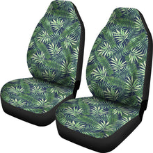 Load image into Gallery viewer, Green and Blue Tropical Island Leaf Pattern Hawaiian Car Seat Covers
