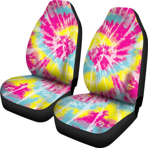 Tie Dye Car Seat Covers Pink Yellow Blue Bright