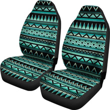 Load image into Gallery viewer, Teal and Black Tribal Pattern Abstract Car Seat Covers
