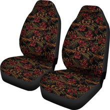 Load image into Gallery viewer, Roses With Grenades, Guns and Brass Knuckles Car Seat Covers Weapons Pattern Seat Protectors
