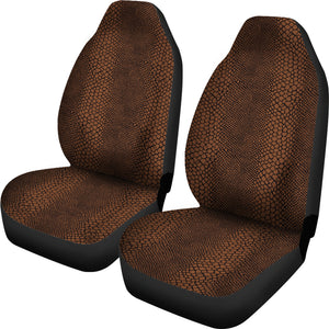 Black Cognac Color Snake Skin Reptile Scales Pattern Car Seat Covers