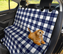 Load image into Gallery viewer, Navy Blue and White Plaid Dog Hammock Back Seat Cover For Pets
