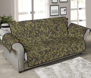 Camo Couch Protector green, Brown and Gray Camouflage Slip Cover 70" Seat Width