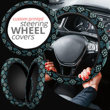Load image into Gallery viewer, Turquoise Tribal Cactus Steering Wheel Cover
