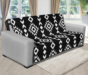 Black and White Ethnic Tribal Pattern 70" Futon Sofa Protector Couch Slipcover Sofabed