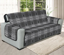 Load image into Gallery viewer, Gray Plaid With Deer Patchwork Furniture Slipcovers
