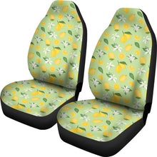 Load image into Gallery viewer, Pastel Green With Yellow Lemon Pattern Car Seat Covers Set
