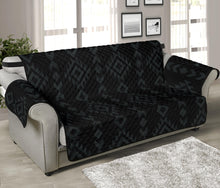 Load image into Gallery viewer, Black With Gray Ethnic Tribal Pattern 70&quot; Seat Width Sofa Protector Slipcover
