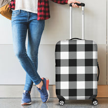 Load image into Gallery viewer, Black and White Buffalo Plaid Luggage Cover Suitcase Protector

