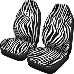 Black and White Zebra Print Car Seat Covers Set