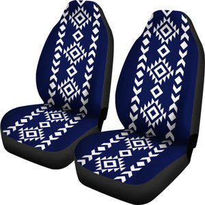 Navy and White Tribal Ethnic Pattern Car Seat Covers Set