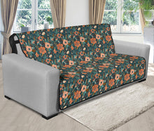 Load image into Gallery viewer, Floral Pattern Orange Peach and Teal Furniture Slipcovers
