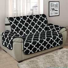 Load image into Gallery viewer, Black and White Quatrefoil Pattern Furniture Slipcover Protectors
