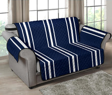 Load image into Gallery viewer, Navy Blue With White Stripes Loveseat Sofa Protector Slipcover For Up To 54&quot; Seat Width Couches
