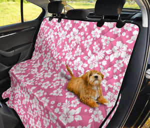 Pink and White Hibiscus Back Seat Cover For Pets Dog Hammock