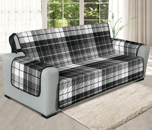 Gray, Black and White Plaid Tartan Furniture Slipcovers