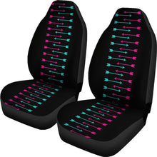 Load image into Gallery viewer, Black With Pink and Teal Arrows Car Seat Covers

