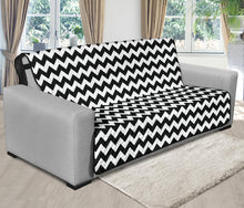 Load image into Gallery viewer, Black and White Chevron Pattern Furniture Slipcover Protectors

