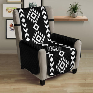 Black and White Ethnic Tribal Armchair Slipcover Protector Fits Up To 23" Chairs