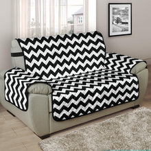 Load image into Gallery viewer, Black and White Chevron Pattern Furniture Slipcover Protectors

