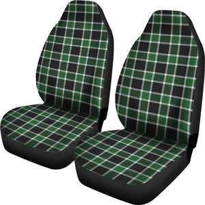 Dark Green and Black Plaid Check Car Seat Covers