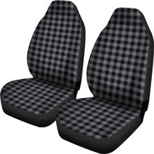 Load image into Gallery viewer, Dark Grey Buffalo Plaid Car Seat Covers
