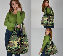 Load image into Gallery viewer, Green Camouflage Reusable Grocery Shopping Bags Pack of 3
