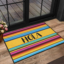 Load image into Gallery viewer, Hola Doormat With Colorful Serape Mexican Style Pattern
