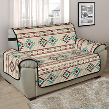 Load image into Gallery viewer, Cream, Turquoise, Red and Brown Tribal Ethnic Furniture Slipcovers
