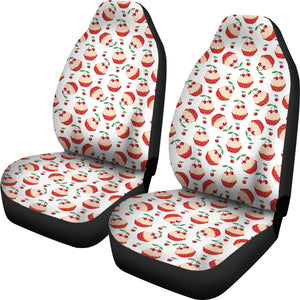 White With Red Cupcakes Pattern Car Seat Covers