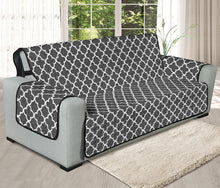 Load image into Gallery viewer, Dark Gray and White Quatrefoil Furniture Slipcover Protectors
