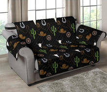 Load image into Gallery viewer, Western Cowboy Pattern on Black Furniture Slipcover Protectors
