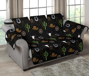 Western Cowboy Pattern on Black Furniture Slipcover Protectors