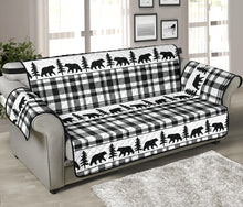 Load image into Gallery viewer, Black and White With Bear Pattern Furniture Slipcovers
