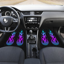 Load image into Gallery viewer, Flames in Purple Turquoise Ombre on Black Car Floor Mats Set of 4
