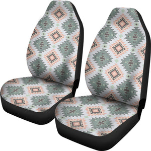 Pastel Green, Blue and Peach Southwestern Pattern Car Seat Covers Aztec Ethnic
