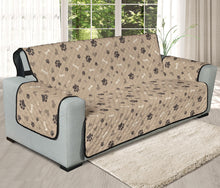 Load image into Gallery viewer, Light Brown Beige With Paw Print Pattern Furniture Slipcovers
