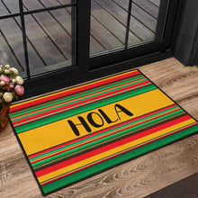 Load image into Gallery viewer, Hola Red Green and Yellow Serape Style Door Mat
