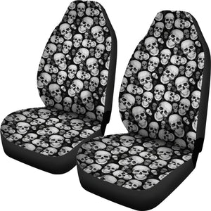 Black Gray Skulls Pattern Car Seat Covers