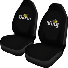 Load image into Gallery viewer, King and Queen His and Hers Car Seat Covers In Black
