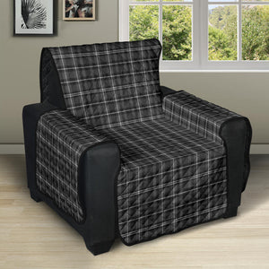 Gray, Black and White 28" Recliner Cover Protector Small Print Design