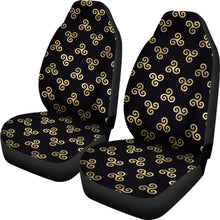 Load image into Gallery viewer, Black and Gold Celtic Triskele Pattern Car Seat Covers Triskelion
