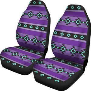 Purple Turquoise and Black Tribal Ethnic Aztec Car Seat Covers Boho Pattern