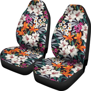 Bright Tropical Flower Car Seat Covers