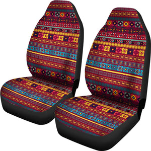 Colorful Ethnic Pattern Car Seat Covers Red, Blue and Yellow