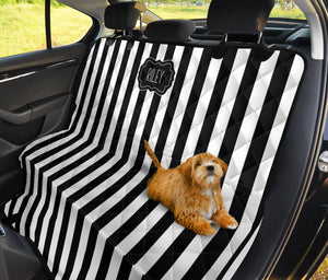 Riley Black and White Striped Back Seat Cover For Pets
