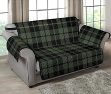 Load image into Gallery viewer, Green and Black Plaid Furniture Slipcovers Large Pattern
