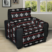 Load image into Gallery viewer, Black, Red, Gray and White Southwestern Tribal Pattern Furniture Slipcovers
