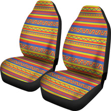 Load image into Gallery viewer, Colorful Car Seat Covers Set Ethnic, Boho, Aztec, Mexican Inspired, Orange, Yellow and Blue
